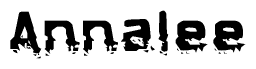 The image contains the word Annalee in a stylized font with a static looking effect at the bottom of the words
