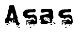 The image contains the word Asas in a stylized font with a static looking effect at the bottom of the words