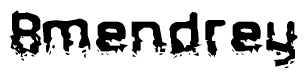 The image contains the word Bmendrey in a stylized font with a static looking effect at the bottom of the words