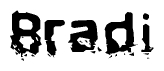 The image contains the word Bradi in a stylized font with a static looking effect at the bottom of the words