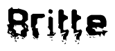 The image contains the word Britte in a stylized font with a static looking effect at the bottom of the words