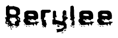 The image contains the word Berylee in a stylized font with a static looking effect at the bottom of the words