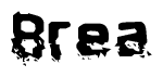 The image contains the word Brea in a stylized font with a static looking effect at the bottom of the words