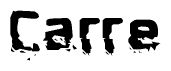 The image contains the word Carre in a stylized font with a static looking effect at the bottom of the words