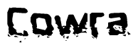 The image contains the word Cowra in a stylized font with a static looking effect at the bottom of the words