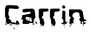 The image contains the word Carrin in a stylized font with a static looking effect at the bottom of the words