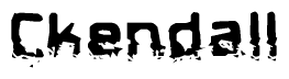 The image contains the word Ckendall in a stylized font with a static looking effect at the bottom of the words
