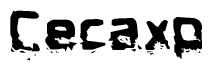 This nametag says Cecaxp, and has a static looking effect at the bottom of the words. The words are in a stylized font.