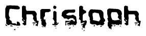 The image contains the word Christoph in a stylized font with a static looking effect at the bottom of the words