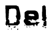 The image contains the word Del in a stylized font with a static looking effect at the bottom of the words