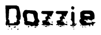 The image contains the word Dozzie in a stylized font with a static looking effect at the bottom of the words