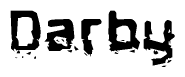 The image contains the word Darby in a stylized font with a static looking effect at the bottom of the words