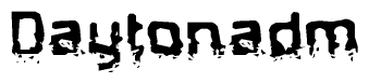 The image contains the word Daytonadm in a stylized font with a static looking effect at the bottom of the words