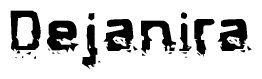 The image contains the word Dejanira in a stylized font with a static looking effect at the bottom of the words