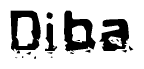 The image contains the word Diba in a stylized font with a static looking effect at the bottom of the words
