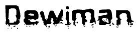 The image contains the word Dewiman in a stylized font with a static looking effect at the bottom of the words