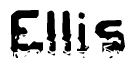 The image contains the word Ellis in a stylized font with a static looking effect at the bottom of the words