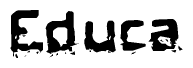 The image contains the word Educa in a stylized font with a static looking effect at the bottom of the words