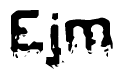   The image contains the word Ejm in a stylized font with a static looking effect at the bottom of the words 