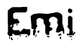 The image contains the word Emi in a stylized font with a static looking effect at the bottom of the words