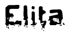 The image contains the word Elita in a stylized font with a static looking effect at the bottom of the words