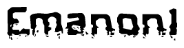 The image contains the word Emanon1 in a stylized font with a static looking effect at the bottom of the words