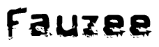 The image contains the word Fauzee in a stylized font with a static looking effect at the bottom of the words
