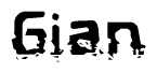 The image contains the word Gian in a stylized font with a static looking effect at the bottom of the words