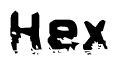 The image contains the word Hex in a stylized font with a static looking effect at the bottom of the words