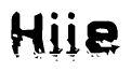 The image contains the word Hiie in a stylized font with a static looking effect at the bottom of the words