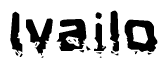 This nametag says Ivailo, and has a static looking effect at the bottom of the words. The words are in a stylized font.