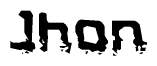 The image contains the word Jhon in a stylized font with a static looking effect at the bottom of the words