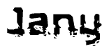 The image contains the word Jany in a stylized font with a static looking effect at the bottom of the words