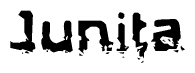 The image contains the word Junita in a stylized font with a static looking effect at the bottom of the words