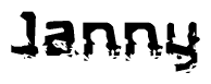 The image contains the word Janny in a stylized font with a static looking effect at the bottom of the words