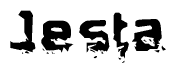 The image contains the word Jesta in a stylized font with a static looking effect at the bottom of the words