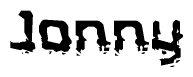 The image contains the word Jonny in a stylized font with a static looking effect at the bottom of the words
