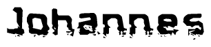 The image contains the word Johannes in a stylized font with a static looking effect at the bottom of the words