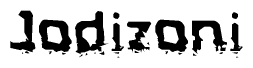 The image contains the word Jodizoni in a stylized font with a static looking effect at the bottom of the words