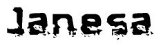 The image contains the word Janesa in a stylized font with a static looking effect at the bottom of the words