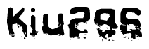This nametag says Kiu296, and has a static looking effect at the bottom of the words. The words are in a stylized font.