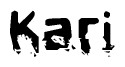 The image contains the word Kari in a stylized font with a static looking effect at the bottom of the words
