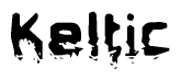 The image contains the word Keltic in a stylized font with a static looking effect at the bottom of the words