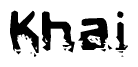 The image contains the word Khai in a stylized font with a static looking effect at the bottom of the words