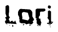 The image contains the word Lori in a stylized font with a static looking effect at the bottom of the words