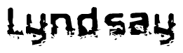 The image contains the word Lyndsay in a stylized font with a static looking effect at the bottom of the words