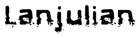 The image contains the word Lanjulian in a stylized font with a static looking effect at the bottom of the words