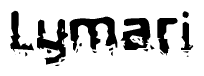 The image contains the word Lymari in a stylized font with a static looking effect at the bottom of the words