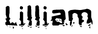 The image contains the word Lilliam in a stylized font with a static looking effect at the bottom of the words