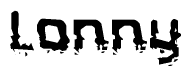 The image contains the word Lonny in a stylized font with a static looking effect at the bottom of the words
